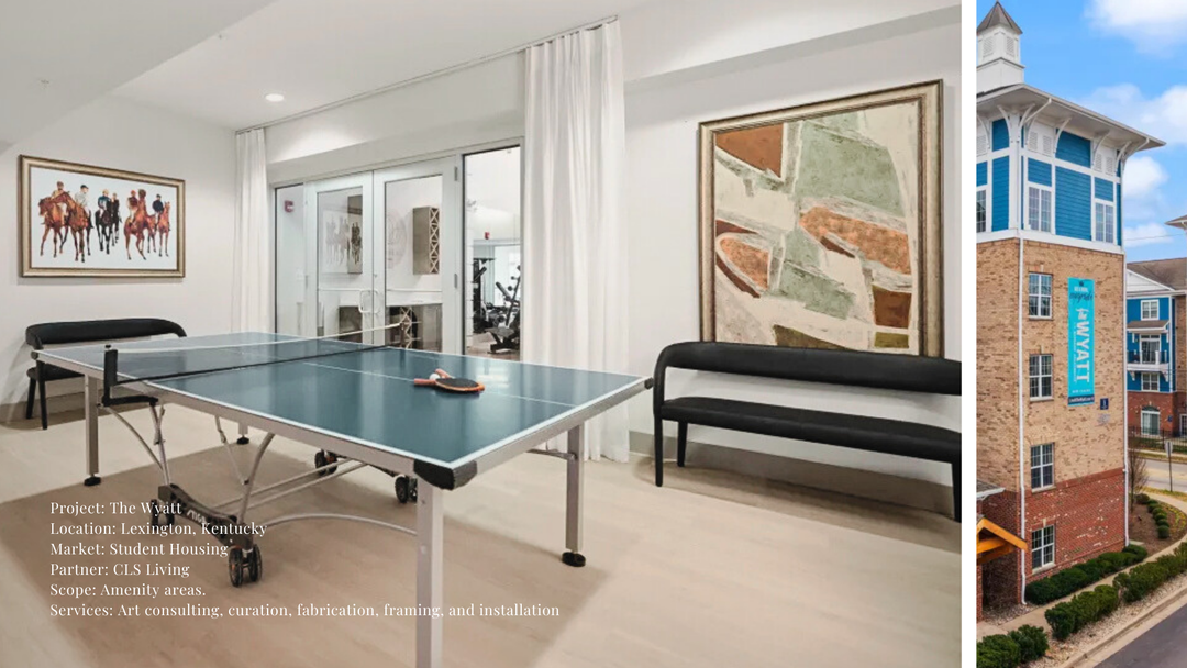 Student Housing Art Consulting Case Study at The Wyatt Near University of Kentucky