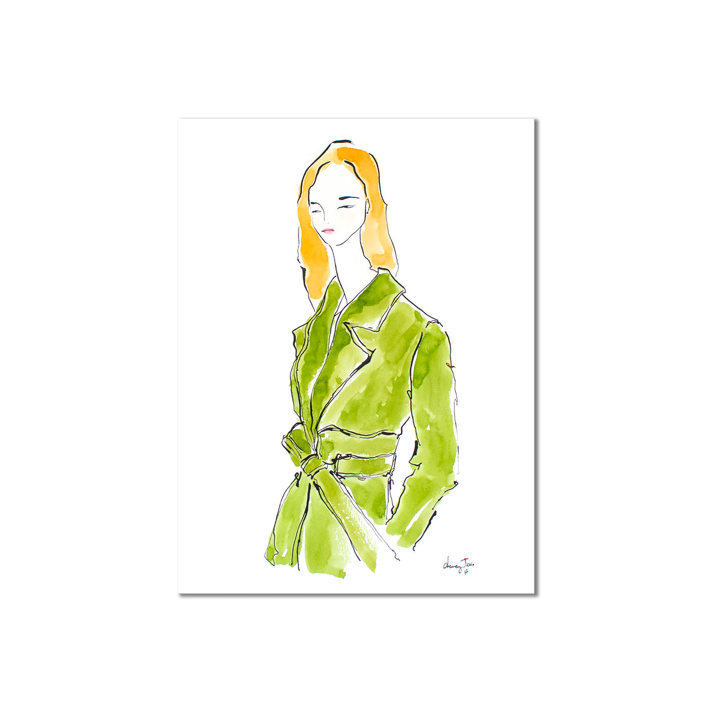 Girl in Avocado Trench